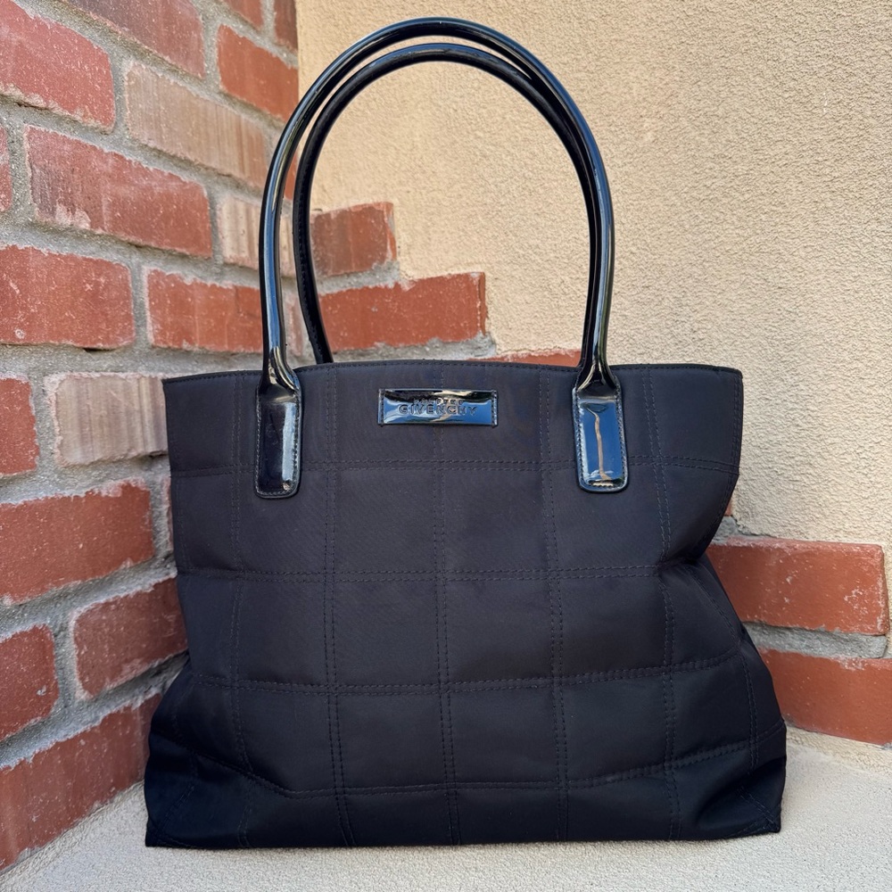 Givenchy Parfums Quilted Nylon Shoppers Tote in black